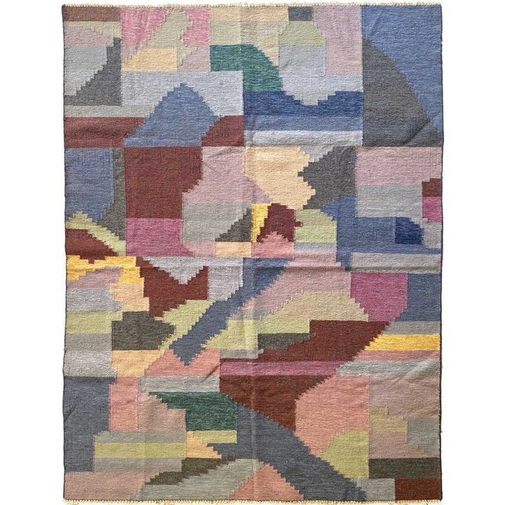 Abstract Patches Dhurrie - Size: 6.5 x 4.8 - Imam Carpet Co. Home