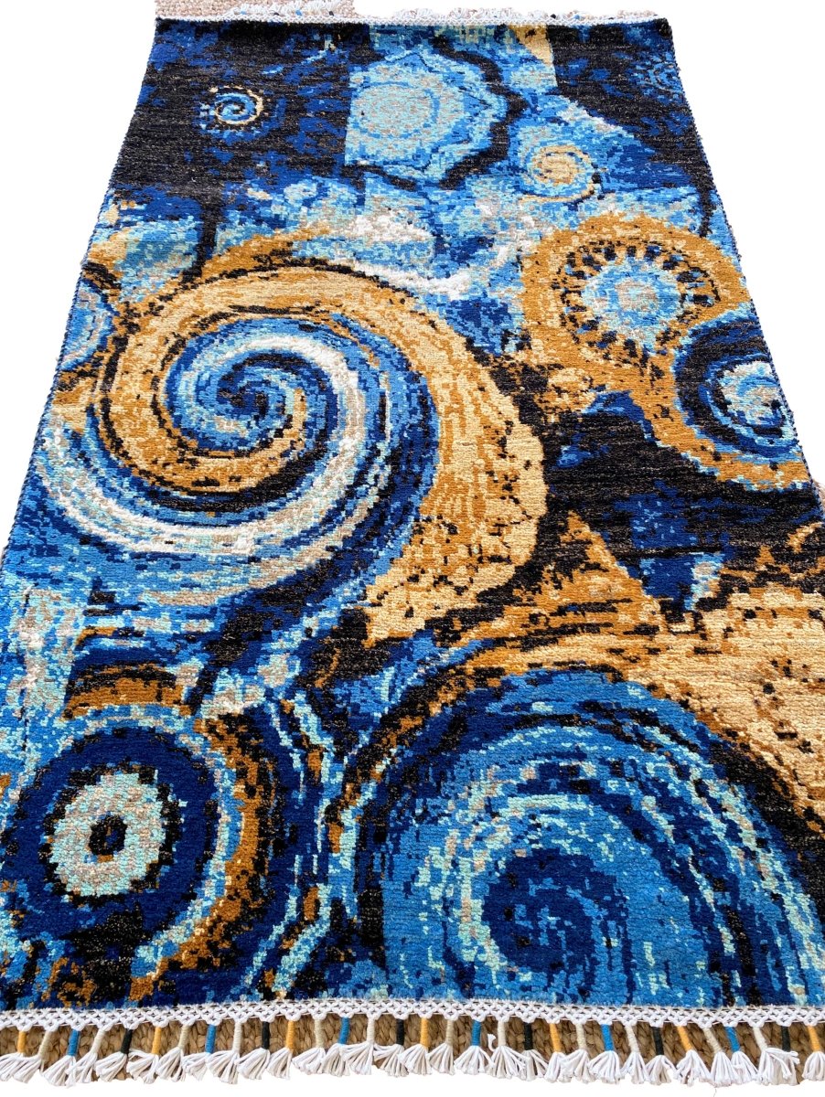 Abstract Swirl Rug - Size: 5.3 x 3.2 - Imam Carpets Online Store