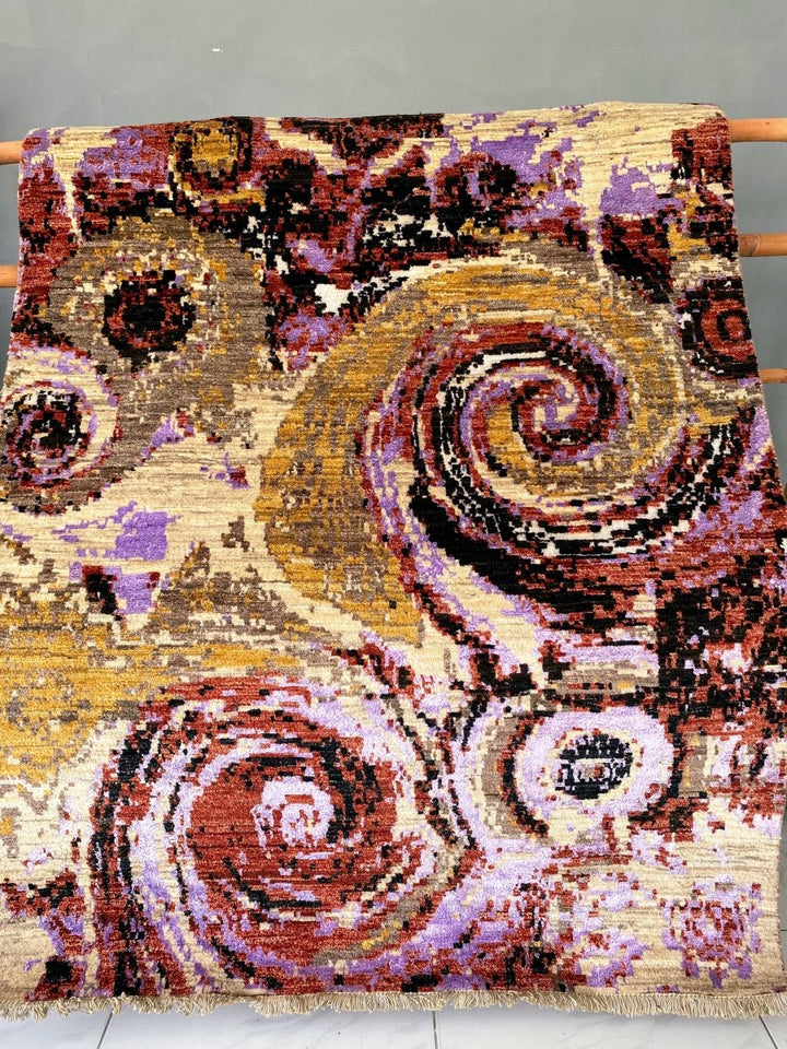 Abstract Twirl Rug - Size: 6.2 x 4 - Imam Carpets Online Store