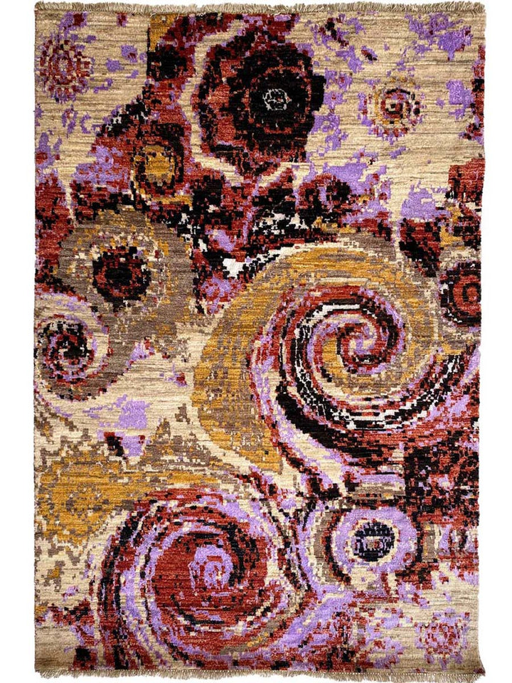 Abstract Twirl Rug - Size: 6.2 x 4 - Imam Carpet Co