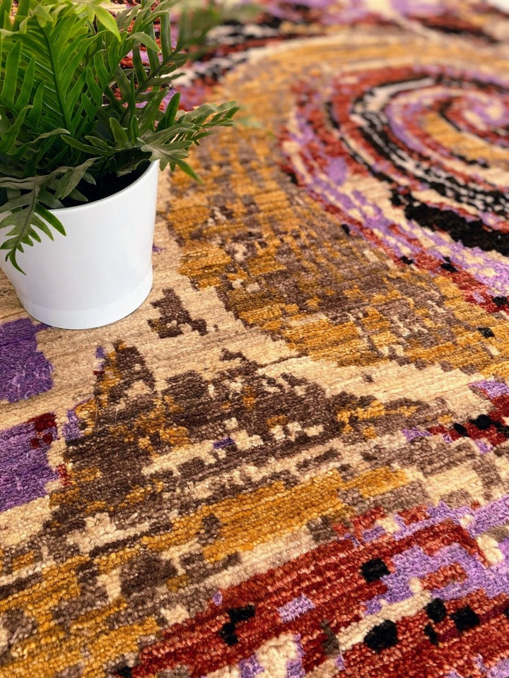 Abstract Twirl Rug - Size: 6.2 x 4 - Imam Carpets Online Store