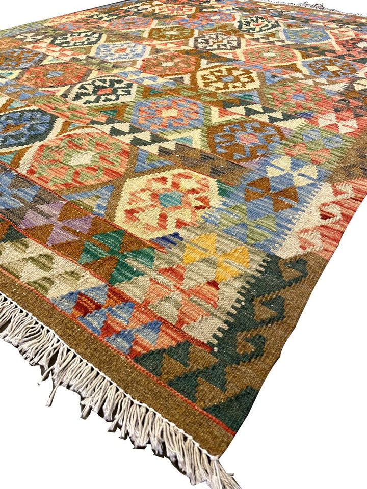 Afghani Chobi - 5.10 x 4.4 - Handmade Kilim - Imam Carpets - Online Shop