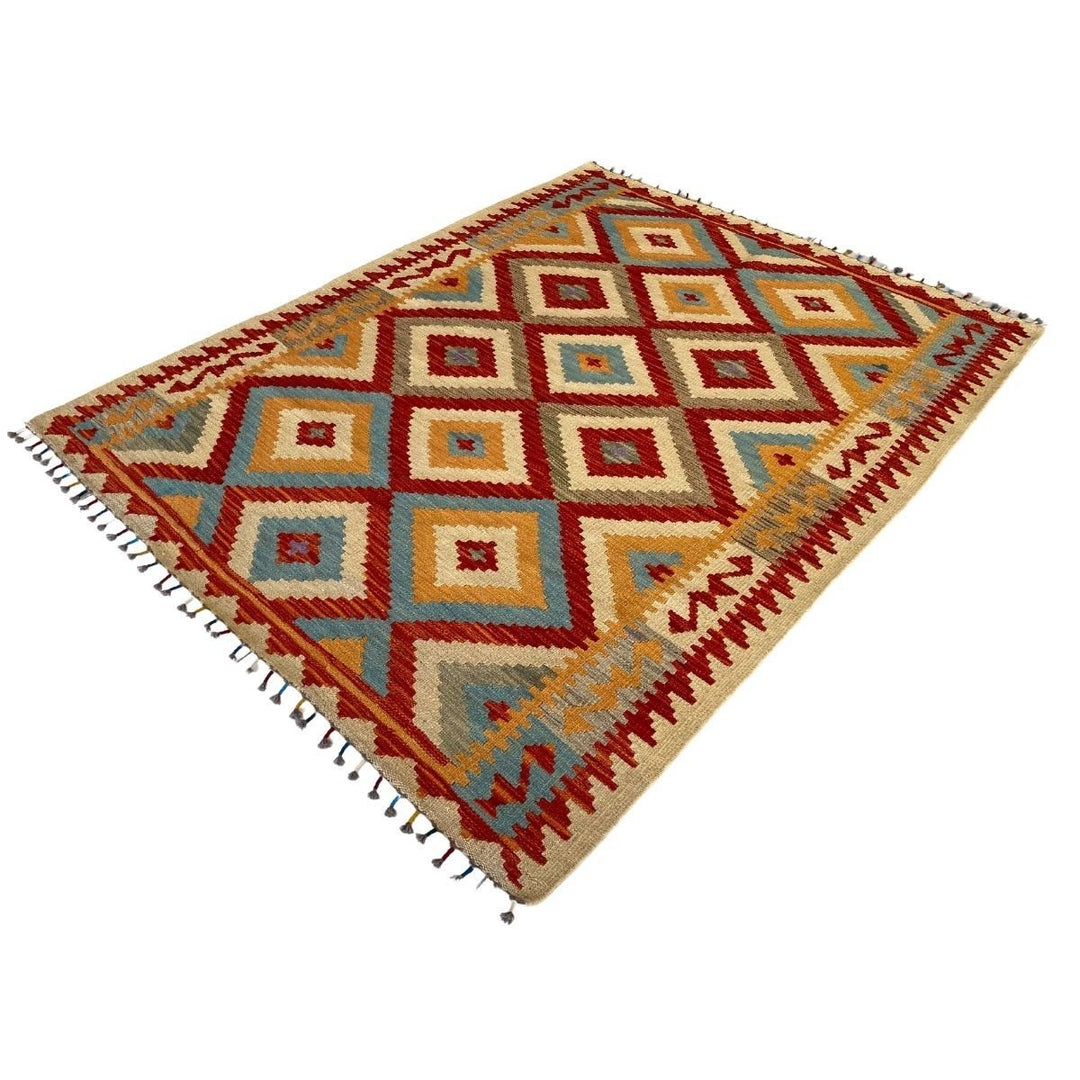 Afghani Chobi Kilim - Size: 5.11 x 4.7 - Imam Carpets - Online Shop