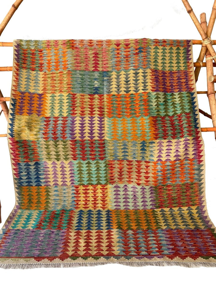 Afghani Chobi Kilim - Size: 8.1 x 5.6 - Imam Carpets - Online Shop
