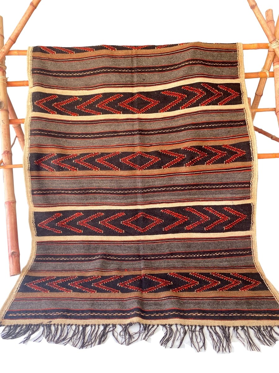 Afghani Goat Wool Kilim - 8 x 5.3 - Imam Carpets - Online Shop