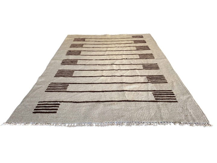 Bar Stripe Dhurrie - Size: 5.7 x 4.1 - Imam Carpet Co. Home