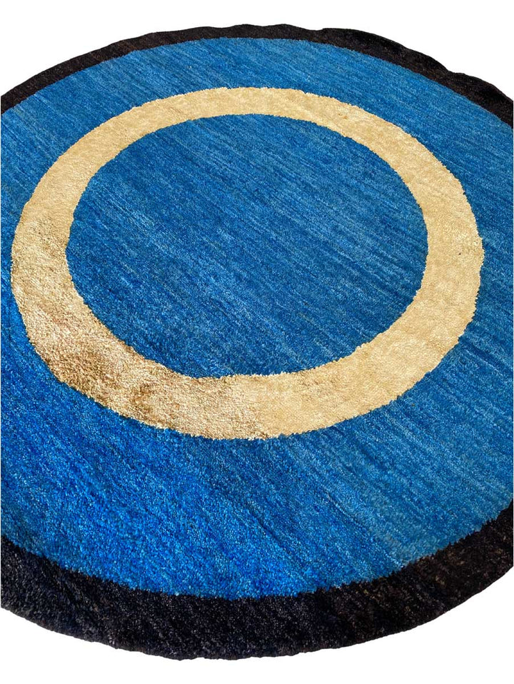 Black border round rug - size: 7' round - Imam Carpet Co. Home