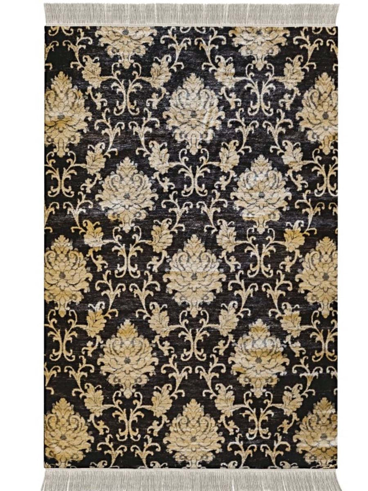 Black Floral Trellis Rug - Size: 10 x 8 - Imam Carpet Co