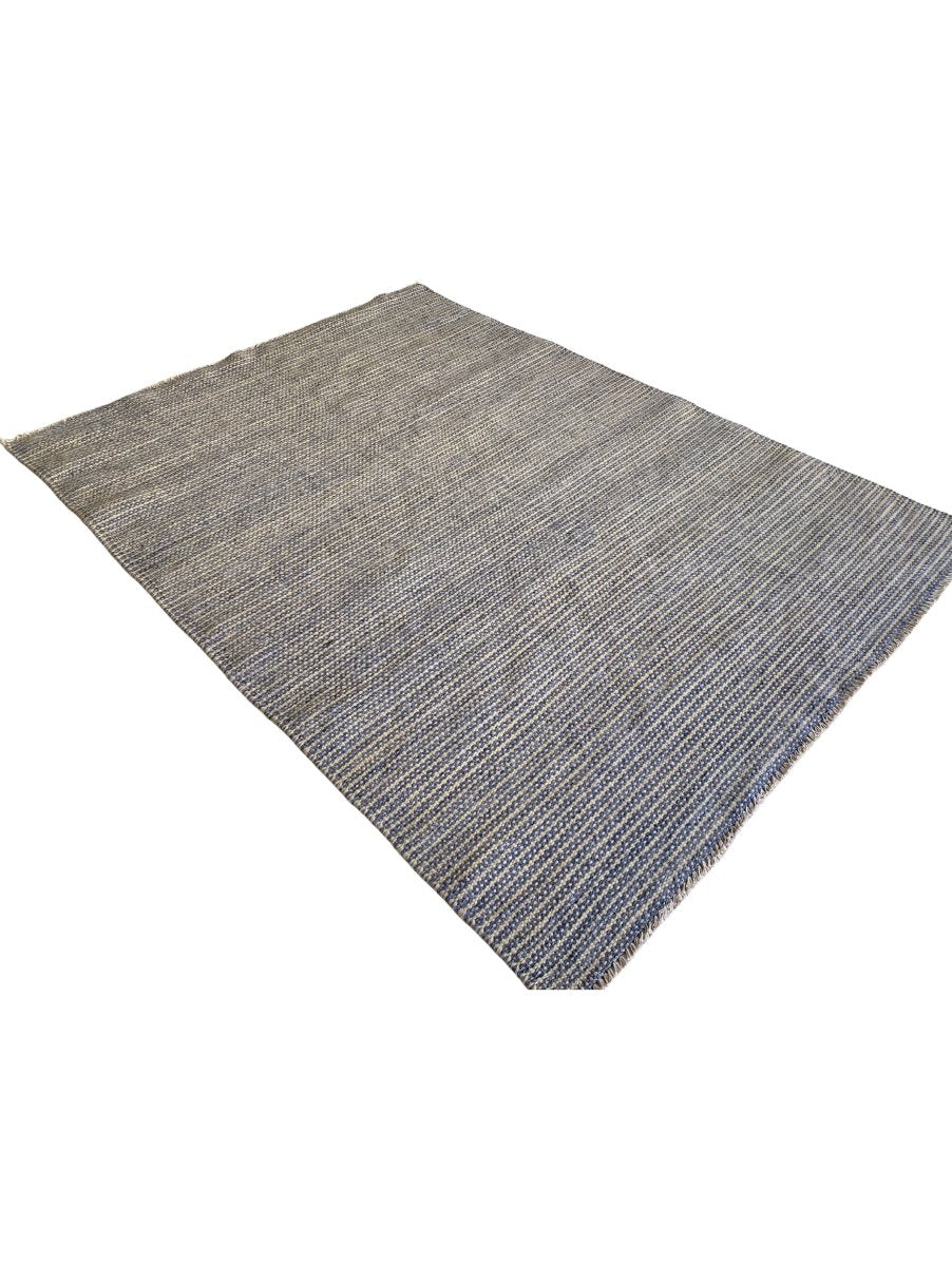 Blue stripes rug - size: 7 x 5.4 - Imam Carpet Co. Home