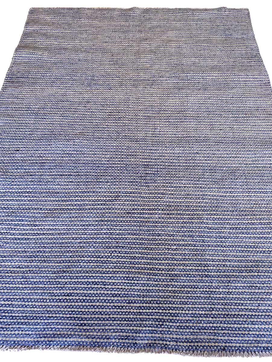 Blue stripes rug - size: 7 x 5.4 - Imam Carpet Co. Home