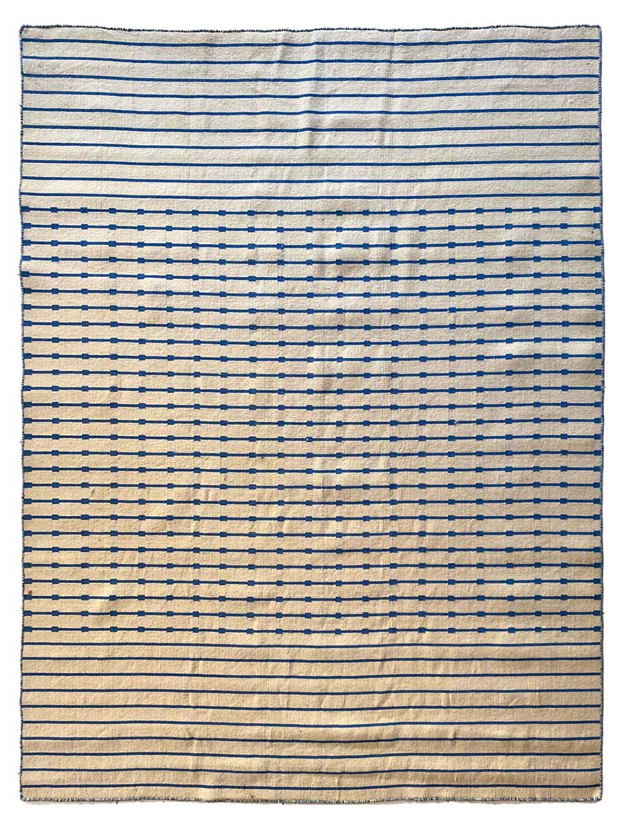 Blue Stripes Rug - Size: 7.8 x 5.10 - Imam Carpet Co