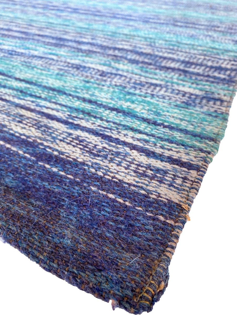 Blue Stripes - Size: 8.6 x 6 - Imam Carpets Online Store