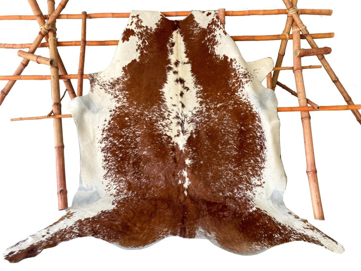 Brown & White Authentic Cow Hide - Size: 9.5 x 7 - Imam Carpets - Online Shop