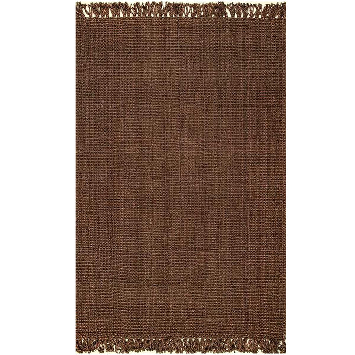 Chocolate Chunky Jute Tasseled Rug - Size: 10.7 x 7.4 - Imam Carpets - Online Shop