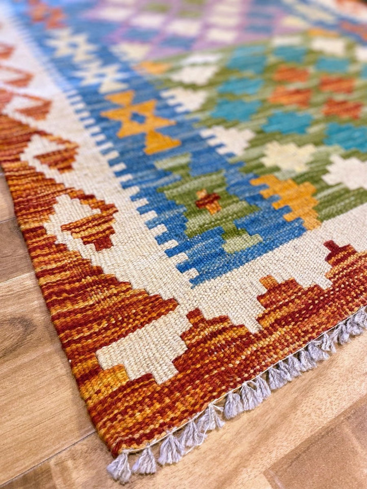 Colorful Bohemian Kilim - Size: 10.1 x 2.8 (Runner) - Imam Carpets - Online Shop