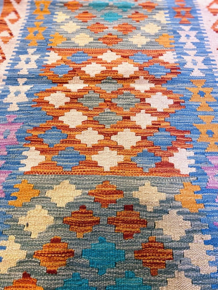 Colorful Bohemian Kilim - Size: 10.1 x 2.8 (Runner) - Imam Carpets - Online Shop
