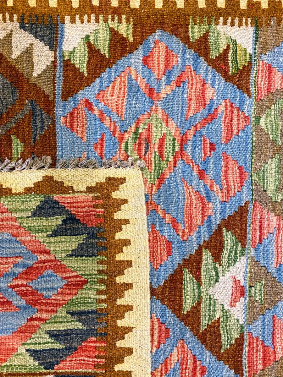 Colorful Bohemian Kilim - Size: 9.10 x 3.2 (Runner) - Imam Carpets - Online Shop