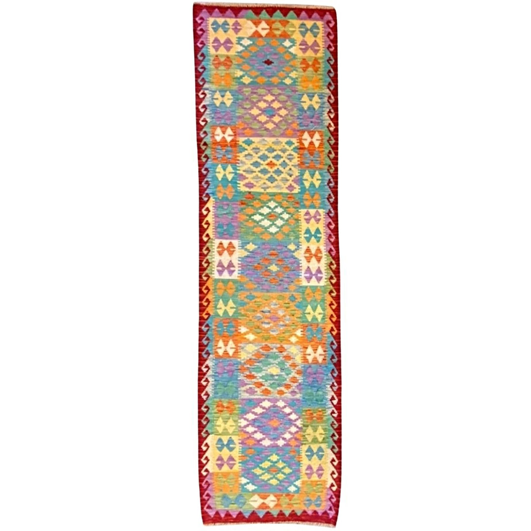 Colorful Bohemian Kilim - Size: 9.3 x 2.7 (Runner) - Imam Carpets - Online Shop