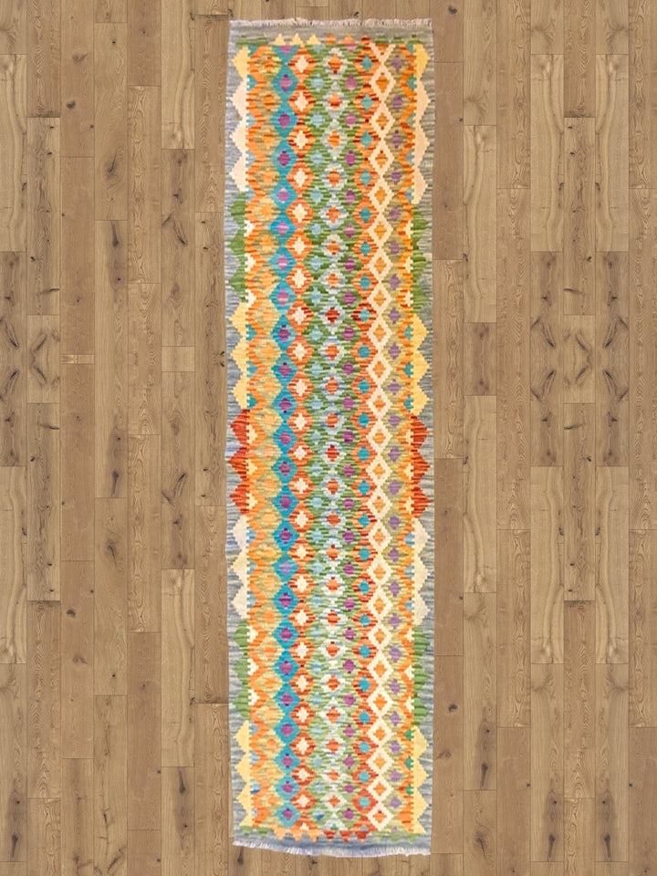 Colorful Bohemian Kilim - Size: 9.9 x 2.8 (Runner) - Imam Carpets - Online Shop