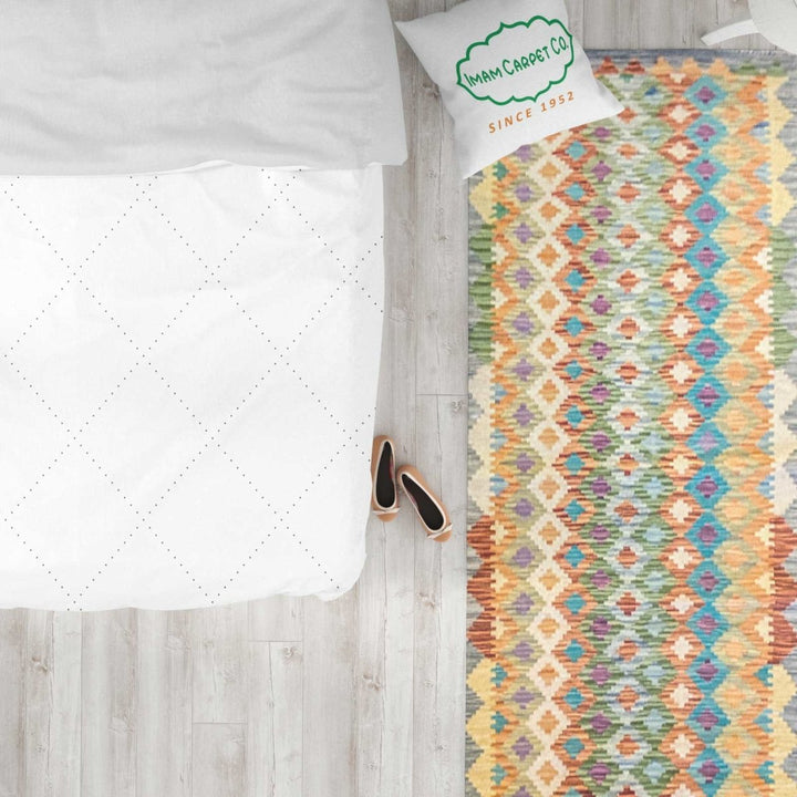 Colorful Bohemian Kilim - Size: 9.9 x 2.8 (Runner) - Imam Carpets - Online Shop