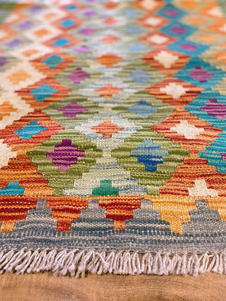 Colorful Bohemian Kilim - Size: 9.9 x 2.8 (Runner) - Imam Carpets - Online Shop
