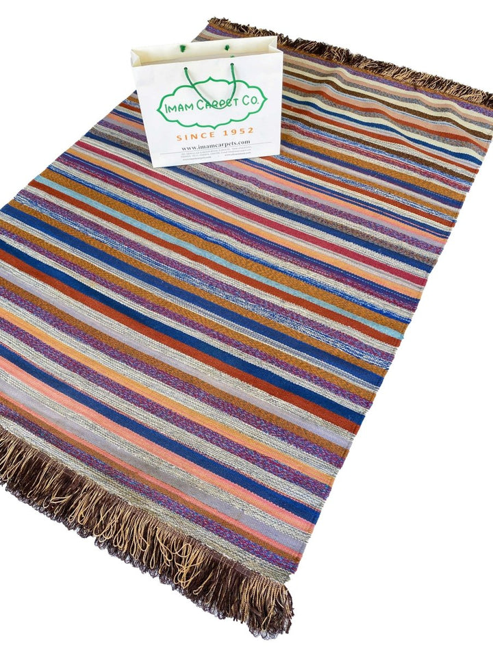 Colorful Stripe Rug - Size: 5.7 x 3.11 - Imam Carpets Online Store