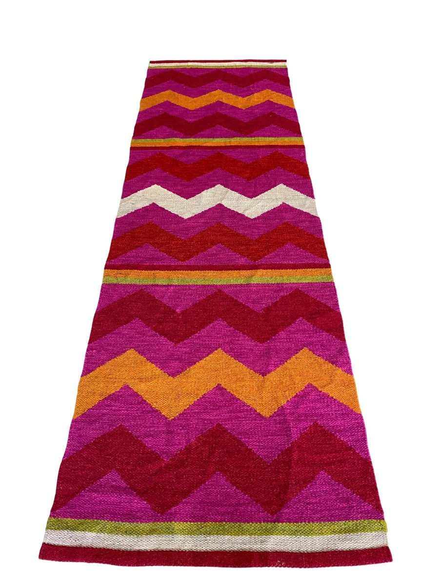 Colorful Stripe Runner - Size: 8.10 x 2.10 - Imam Carpet Co. Home