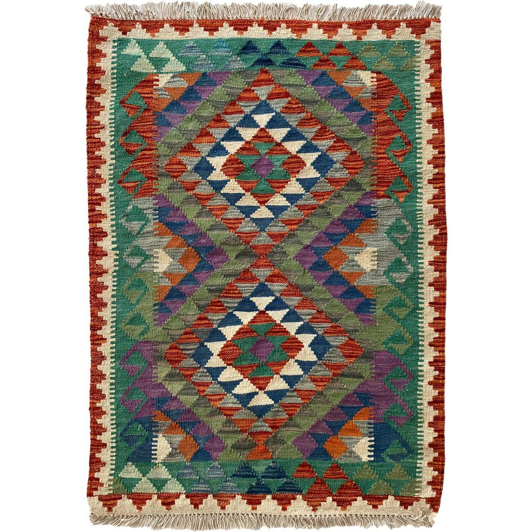Colourful Afghani Chobi Kilim - Size: 3.11 x 2.11 - Imam Carpet Co. Home