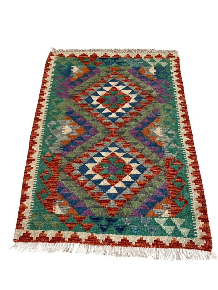 Colourful Afghani Chobi Kilim - Size: 3.11 x 2.11 - Imam Carpet Co. Home