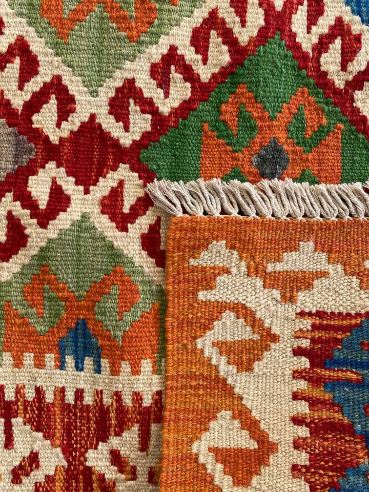 Colourful Afghani Chobi Kilim - Size: 4 x 2.9 - Imam Carpet Co. Home