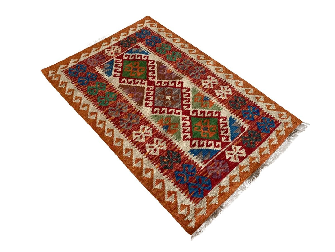 Colourful Afghani Chobi Kilim - Size: 4 x 2.9 - Imam Carpet Co. Home