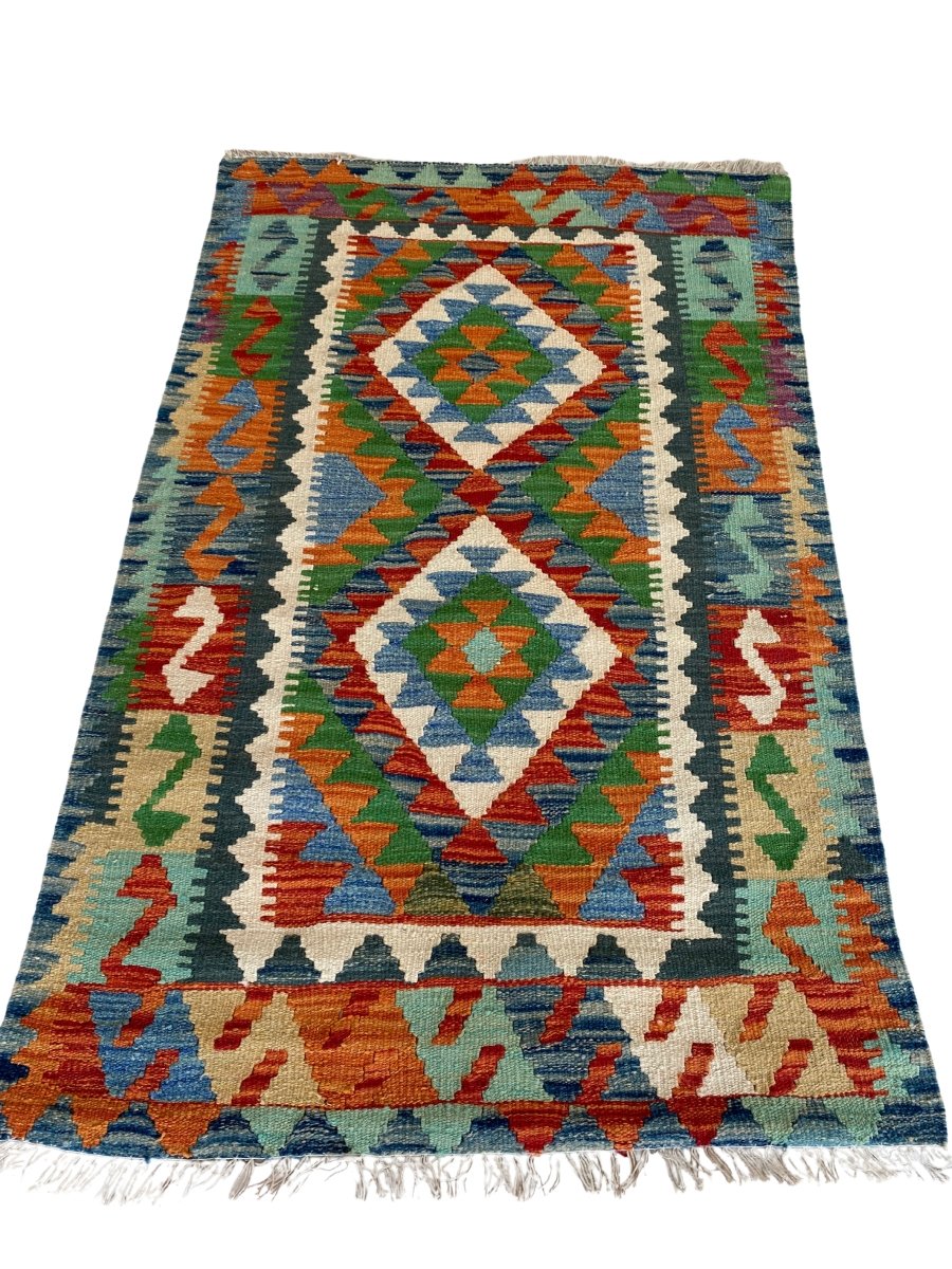 Colourful Afghani Chobi Kilim - Size: 4.10 x 3.2 - Imam Carpet Co. Home