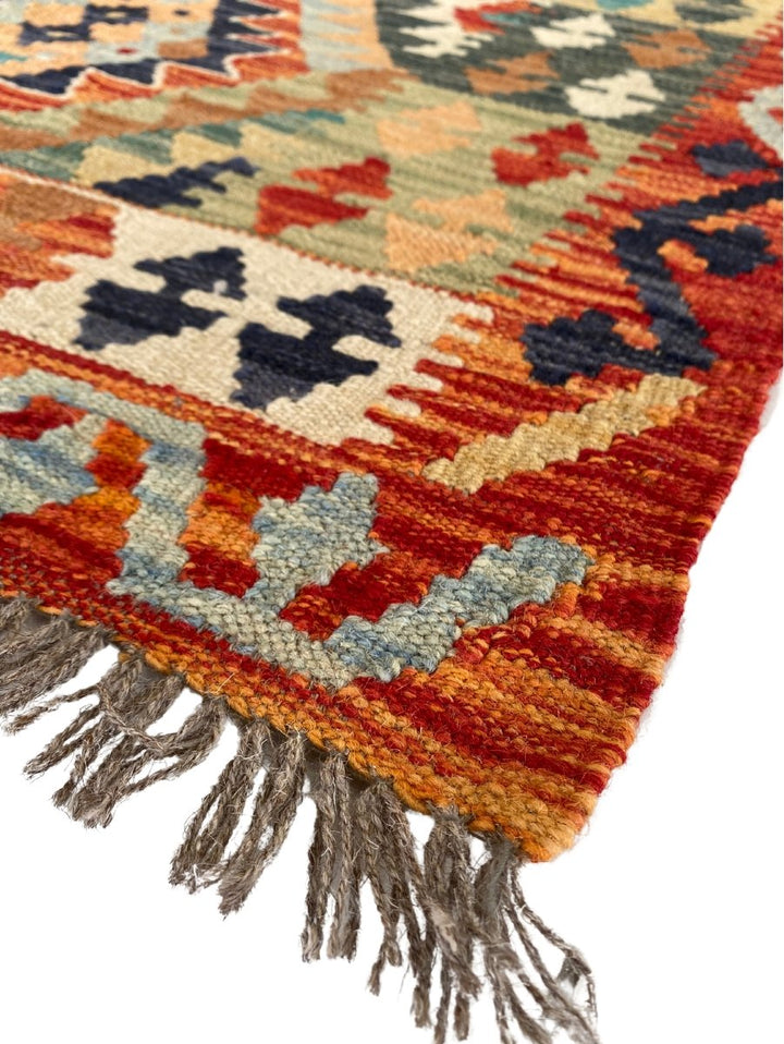 Colourful Afghani Chobi Kilim - Size: 4.2 x 2.11 - Imam Carpet Co. Home