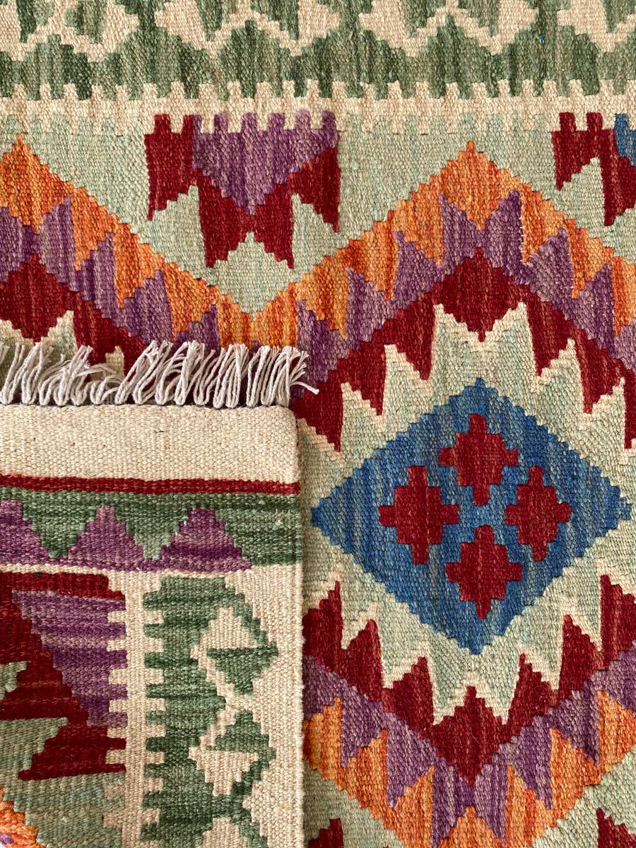 Colourful Afghani Chobi Kilim - Size: 4.2 x 2.8 - Imam Carpet Co. Home