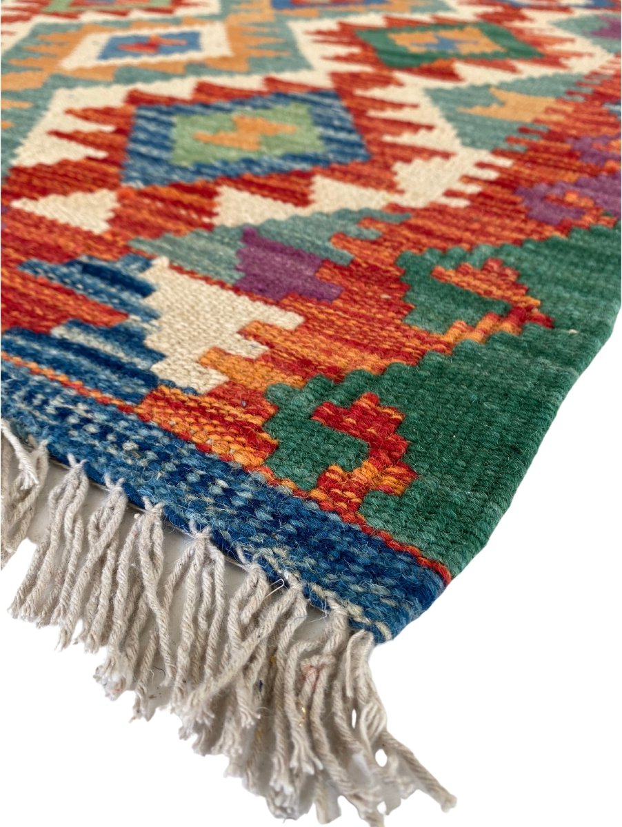 Colourful Afghani Chobi Kilim - Size: 4.2 x 2.9 - Imam Carpet Co. Home