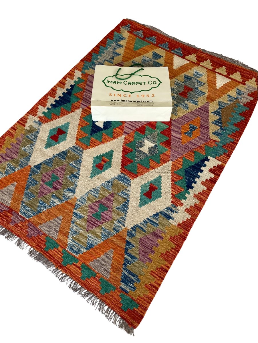 Colourful Afghani Chobi Kilim - Size: 4.9 x 3.3 - Imam Carpet Co. Home