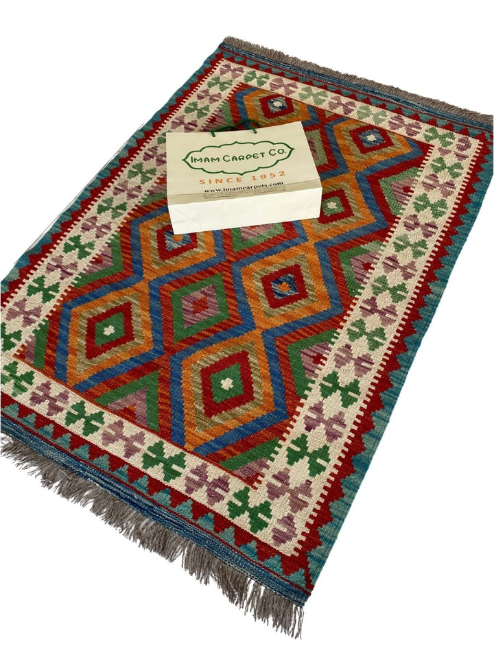 Colourful Afghani Chobi Kilim - Size: 4.9 x 3.5 - Imam Carpet Co. Home