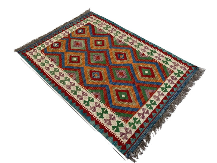 Colourful Afghani Chobi Kilim - Size: 4.9 x 3.5 - Imam Carpet Co. Home
