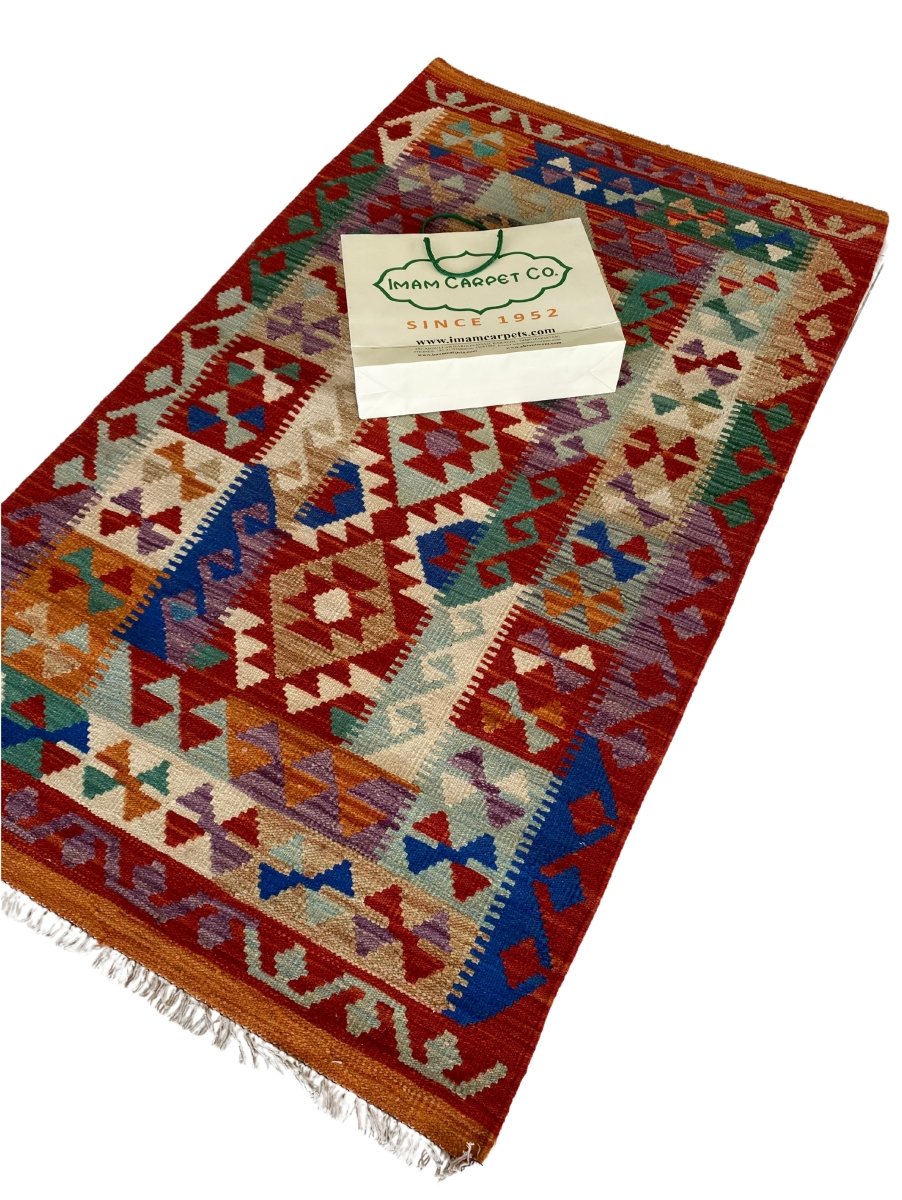 Colourful Afghani Chobi Kilim - Size: 5.3 x 3.2 - Imam Carpet Co. Home