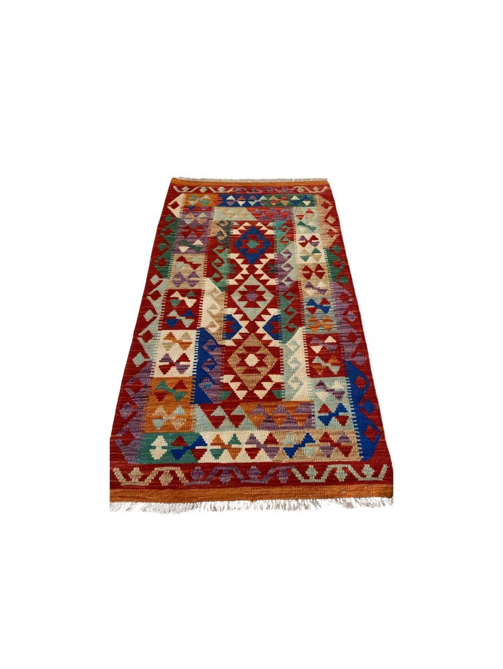 Colourful Afghani Chobi Kilim - Size: 5.3 x 3.2 - Imam Carpet Co. Home