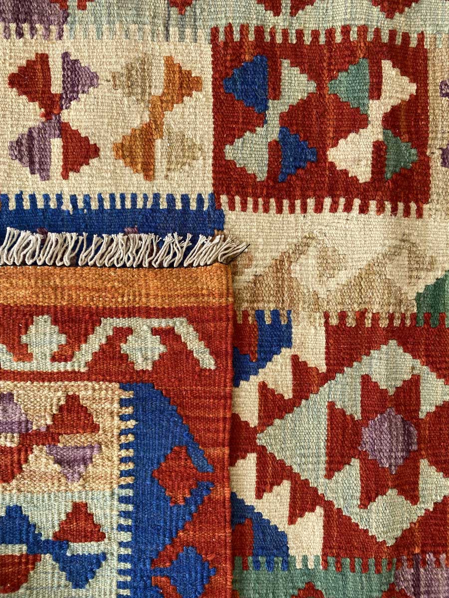 Colourful Afghani Chobi Kilim - Size: 5.3 x 3.2 - Imam Carpet Co. Home