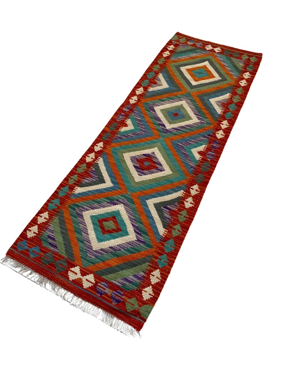 Colourful Afghani Chobi Kilim - Size: 6.4 x 2.3 (Runner) - Imam Carpet Co. Home