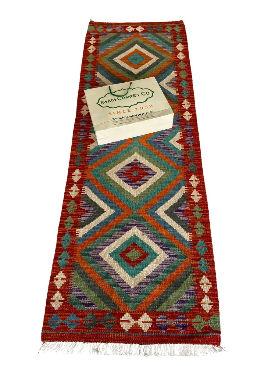 Colourful Afghani Chobi Kilim - Size: 6.4 x 2.3 (Runner) - Imam Carpet Co. Home