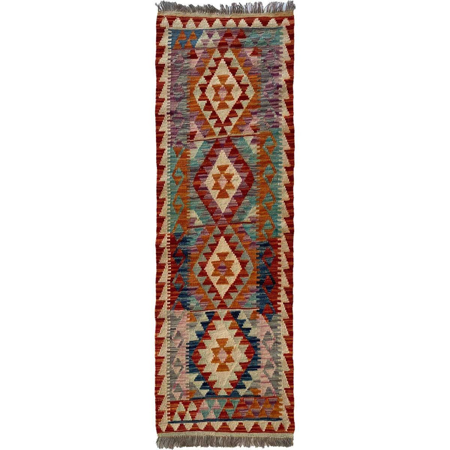 Colourful Afghani Chobi Kilim - Size: 6.7 x 2.3 (Runner) - Imam Carpet Co. Home