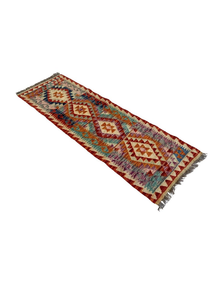 Colourful Afghani Chobi Kilim - Size: 6.7 x 2.3 (Runner) - Imam Carpet Co. Home