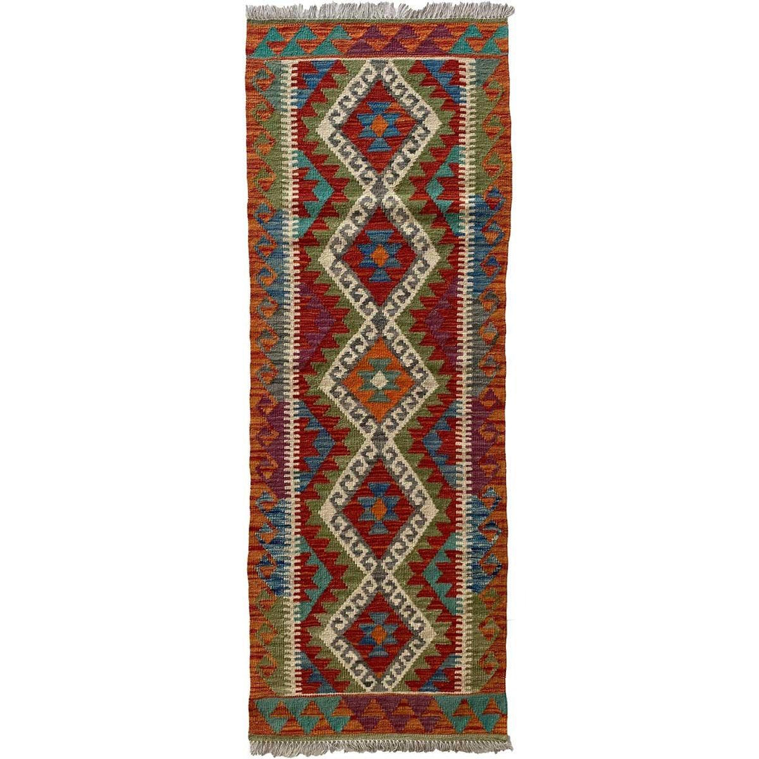 Colourful Afghani Chobi Kilim - Size: 6.7 x 2.6 (Runner) - Imam Carpet Co. Home