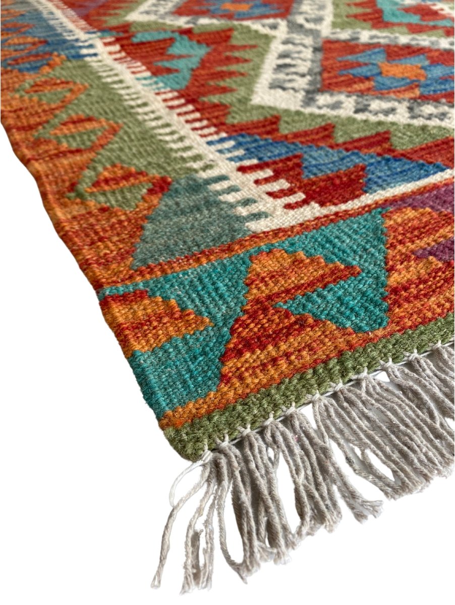 Colourful Afghani Chobi Kilim - Size: 6.7 x 2.6 (Runner) - Imam Carpet Co. Home