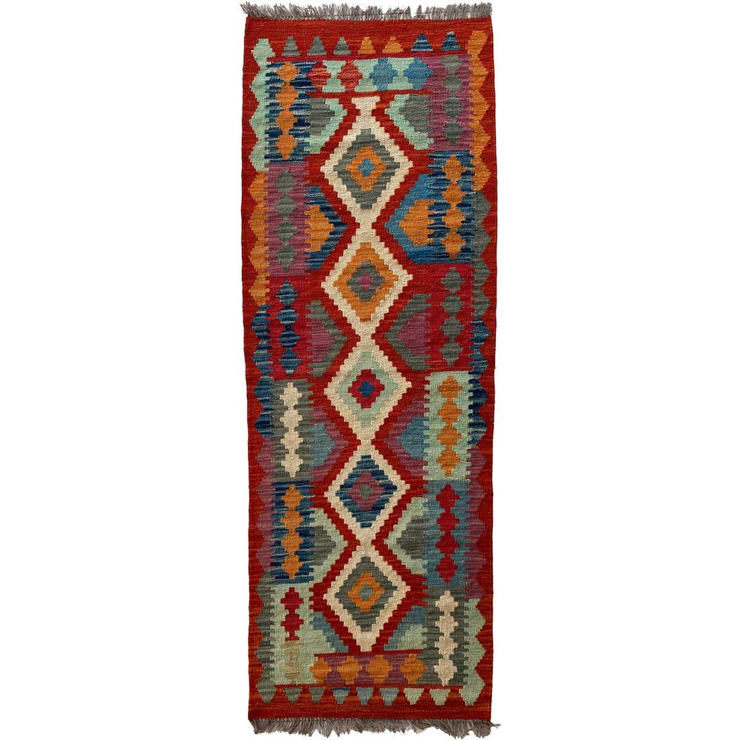 Colourful Afghani Chobi Kilim - Size: 6.7 x 2.6 (Runner) - Imam Carpet Co. Home
