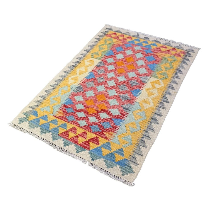 Colourful Bohemian Kilim - Size: 3.11 x 2.9 - Imam Carpets - Online Shop