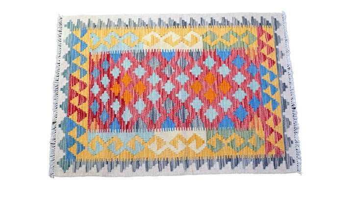 Colourful Bohemian Kilim - Size: 3.11 x 2.9 - Imam Carpets - Online Shop